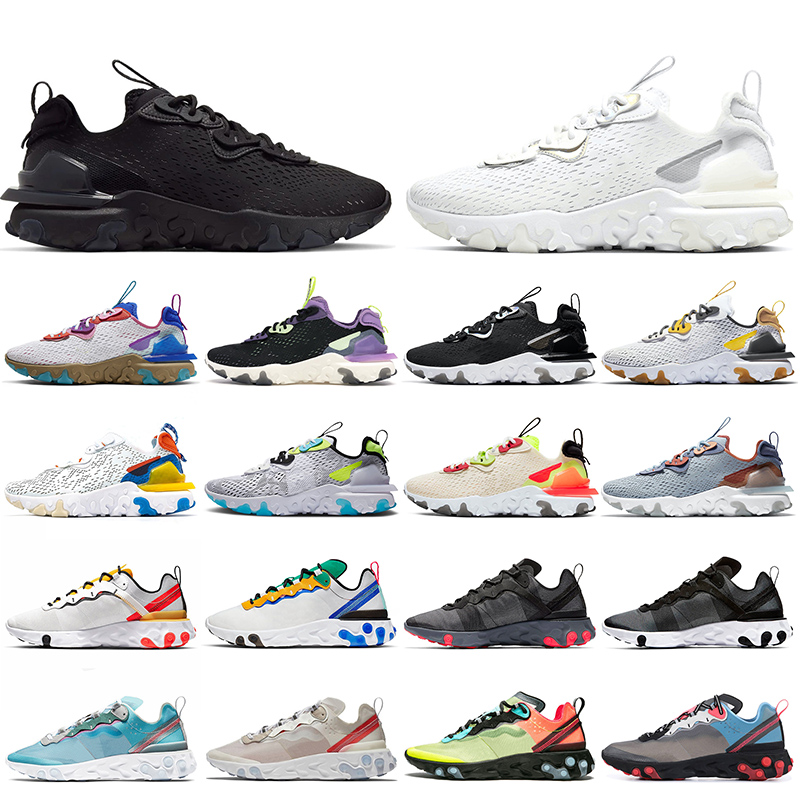 

Wholesale 2020 Top Quality Epic React Vision React Element 55 Women Mens Running Shoes Triple White Black Schematic Sports Trainers Sneakers, #48 summit white 36-40