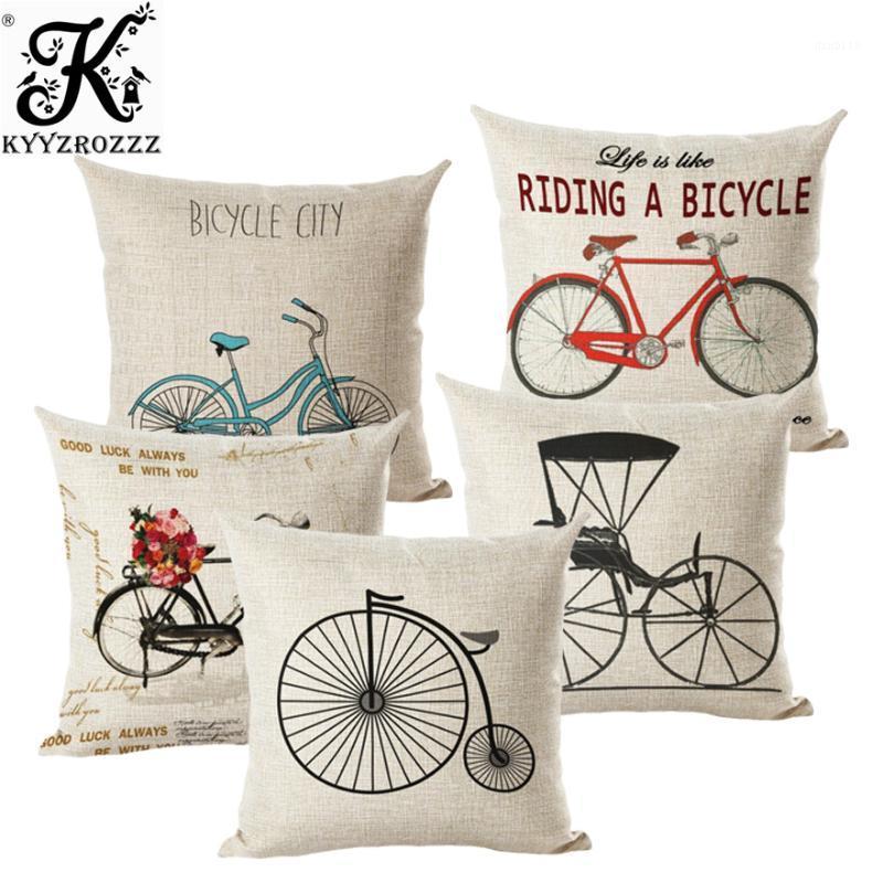 

Vintage style classic decorative throw pillowcase Various Bicycle Printed cushion cover for sofa home almofadas1