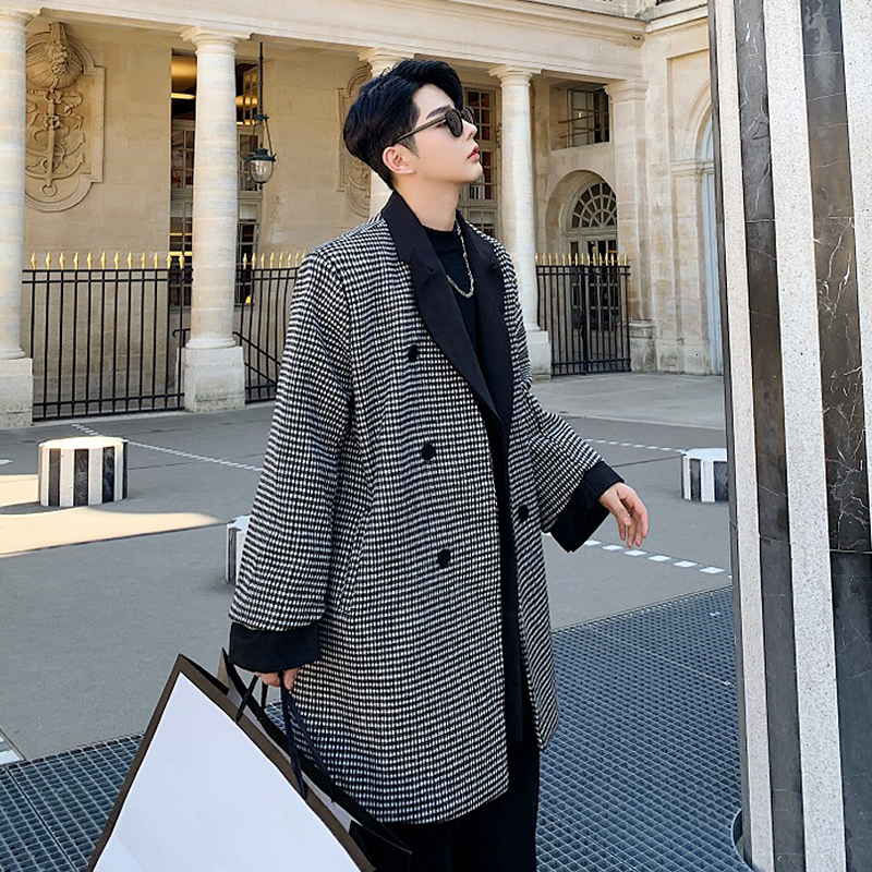 

2021 New Winter Designer in Form of Vintage Peacoat Loose Bird Suit Tweed Wool Collar FQVE, 11