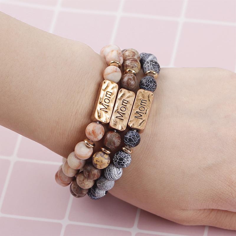 

Charm Bracelets Natural Stone Beads Chain Mom Patience Necklace Yoga Necklaces For Women Jewelry