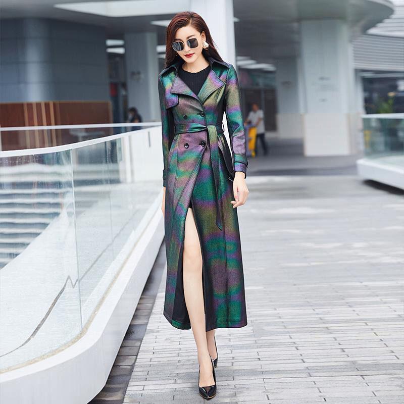 

Spring Autumn Women Trench Coat Double Breasted Print Female Windbreaker with Belt Casual New Fashion Office Lady Outwear D165, Picture