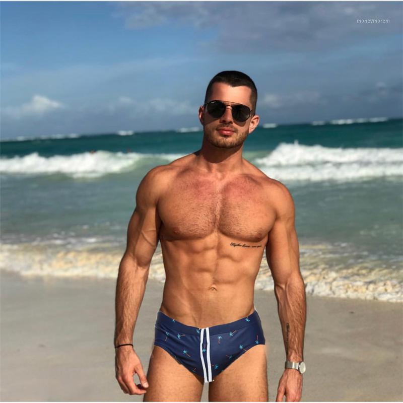 

2020 New Swimwear Men Sexy swimming trunks sunga hot swimsuit mens swim briefs Beach Shorts de praia homens maillot de bain#Y11, Navy