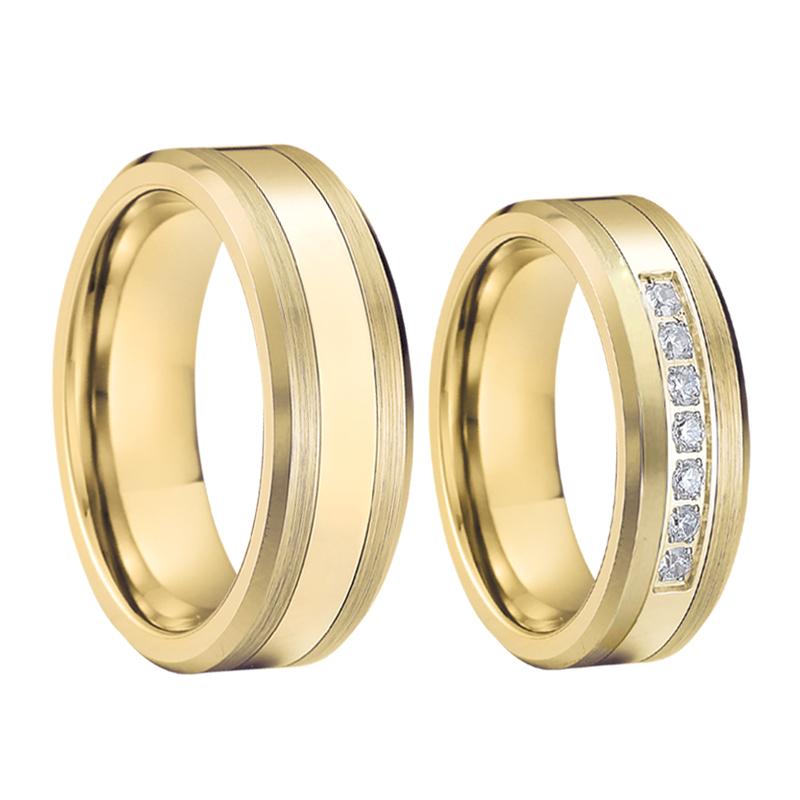 

Luxury Gold Filled 100% true Tungsten carbide jewelry Finger Ring marriage couple wedding rings for men and women
