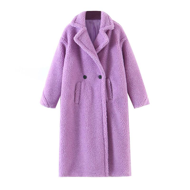

BLSQR Winter Women Violet Teddy Coat Stylish Female Thick Warm Cashmere Jacket 2021 Casual Girls Wool Blends Streetwear, Beige