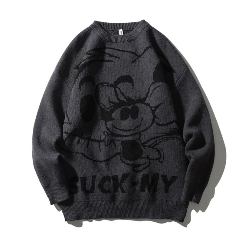 

Knitted Sweater Men Winter Mens Clothes Pullover Casual Cartoon Cat sweater Loose Cotton men Pullovers Pull Homme, My017