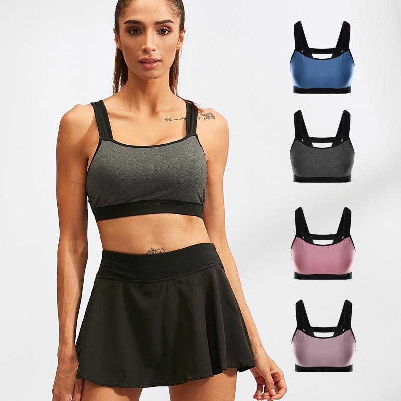 

Summer New Women's Sports Bra Sexy Beautiful Back Breathable Shockproof Padded Yoga Bra Running Fitness Vest Underwear 20201, Black