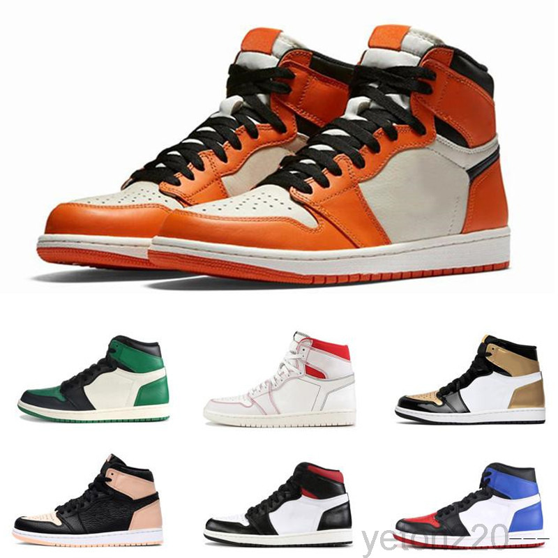 

1 High OG Travis Scotts Dark Mocha 1s basketballs Shoes Obsidian UNC Mid Smoke Grey Twist Mens Trainers Jumpman Pink Sneakers With Box XK5K, 17