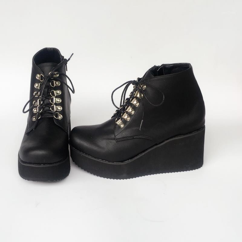 

Princess sweet punk shoes Customized summer muffin high shoes Europe and America simple and luxurious fashion women an75641, Black