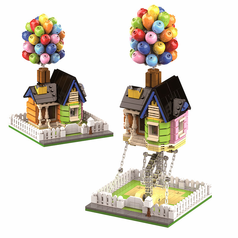 

555pcs Creator Technical Building Blocks Up Balloon House MOC Classic City Bricks Anti Gravity Sculptures Model Kids Toys Gift Q0123
