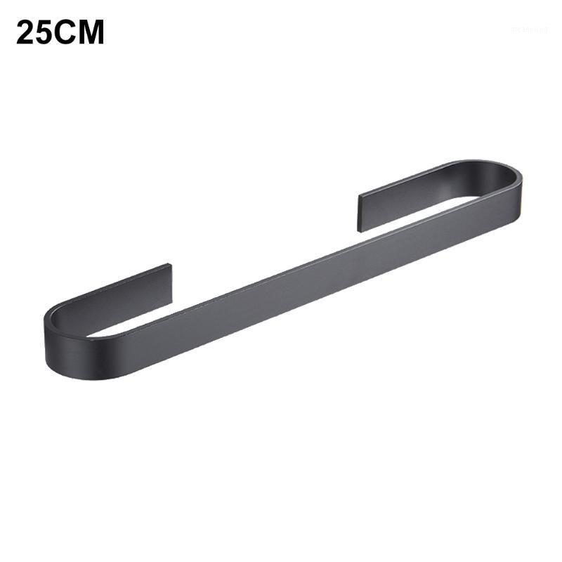 

Home Self Adhesive Punch-free Towel Bathroom Organizer Solid Hanging Storage Rack Holder1, Black 25cm