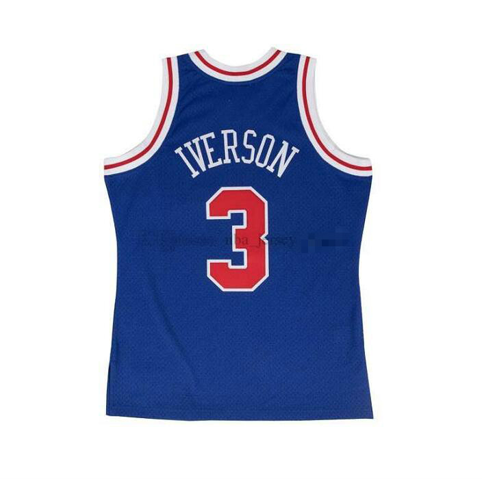 

Men's basketball Philadelphia 76ers 3 Allen Iverson Mitchell & Ness 1996-97 Hardwoods Classics Authentic Jersey, Black;red