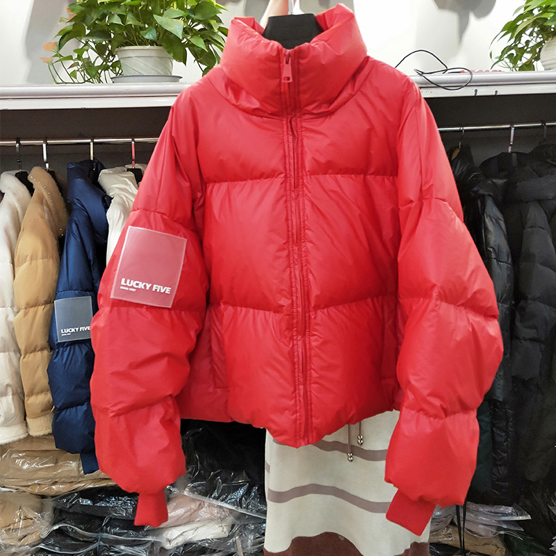 

2021 New Bright White Feather Female Jacket, Parka Coating, Large Size, Hot, Thick, Loose, 90% Women's Winter Jacket WGQ7, Black