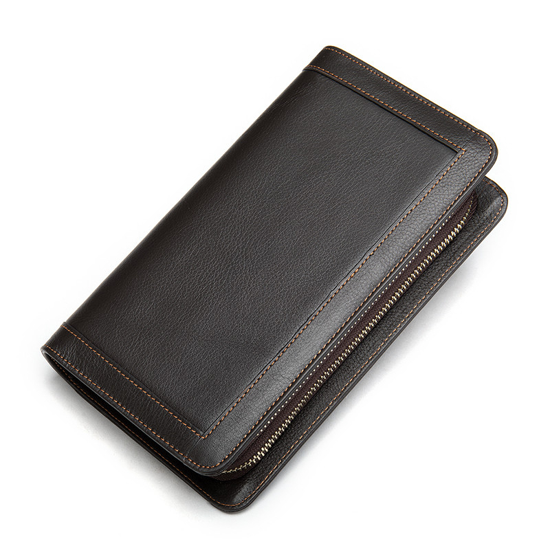 

2020 Luxury Long Male Wallet Holder of Credit Card Bags Carton Cards Billetera Hombre Leather Money Portfe Carte Clutch 8c6h, Coffee-a