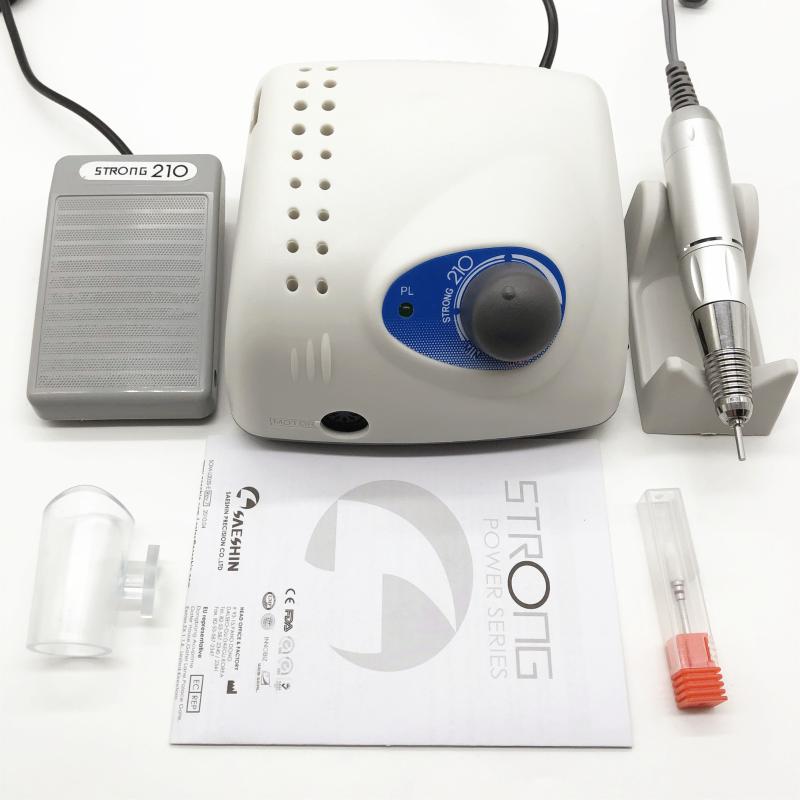 

65W strong 210 control box + 2021 high-quality silver electric nail drill manicure drill professional nail polish equipment