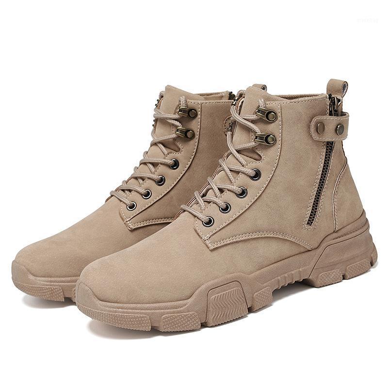 

2020 New Women's Boots Fashion Casual All-match Autumn and Winter Plus Size Female Boots1, Md996 khaki