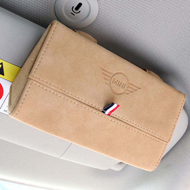 

Car Sunshade Glasses Case Storage Box Sun Visor Clip Clamp Card Holder For Mini Cooper S JCW One R55 R56 F54 F55 F56 Accessories