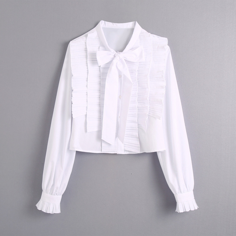 

2021 New Bb 2879 Fall Europe and United States Women's Long Sleeve Bowknot Is Acted the Role of Poplin Shirt 5tlo, See chart