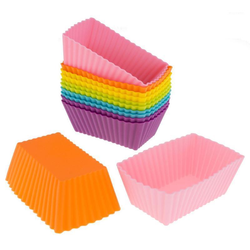 

12PC Kitchen Craft Cake Cup Chocolate Liners Baking Cupcake Cases Muffin Muffin Cake Rectangle DIY Wholesale Molde do bolo1