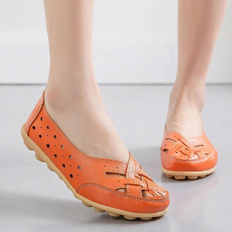 

2020 Woman Slip On Flats Female Hollow Out Shoes Women's Round Toe Ladies Breathable Loafers Women Comfortable Footwear #tW23