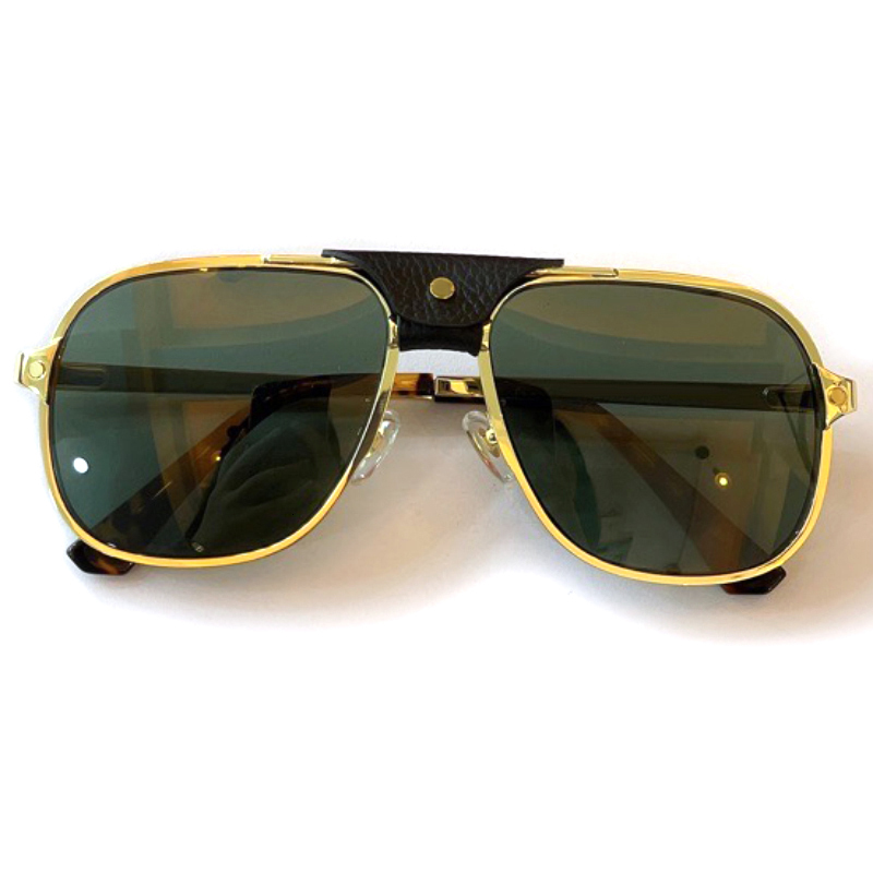 

2021 New Men with Box Brand Designer Metal Frame Luxury Leather Sunglasses Female Male Uv400 10k5