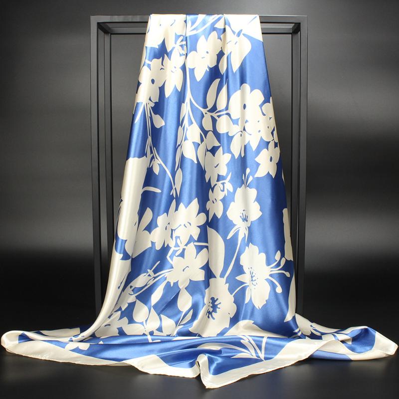 

90 * 90cm Silk Kee Foreign Trade Printed Scarf Quality Silk Gift Scarf Satin
