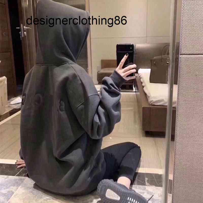 

Designers Hoodie Balencaigas Hoodies Stall Brand Grey Embroidered Letter Hooded Sweater Men Women, Gray