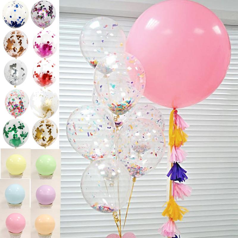 

12/36inch Giant Pastel Balloons Macaron Latex Balloon for Happy Birthday Ballons Wedding Party Rose Gold Confetti Balls Globo