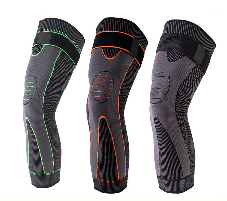 

Anti-Slip lengthen Knee Pad Long Leg Sleeve Bandage Compression Knee Brace Sports Warmth Leg Support Elastic Protector1, Green no bandage