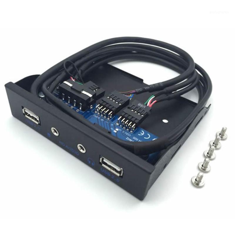 

3.5inch USB2.0 9PIN HUB HD Audio Output Floppy Drive Expansion Front Panel1