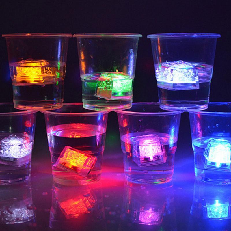 

12pcs DIY Colorful Flash LED Ice Cubes Festival Wedding Party Xmas Decor LED Night Glowing Light Drinking Ice Cubes 7 Colors
