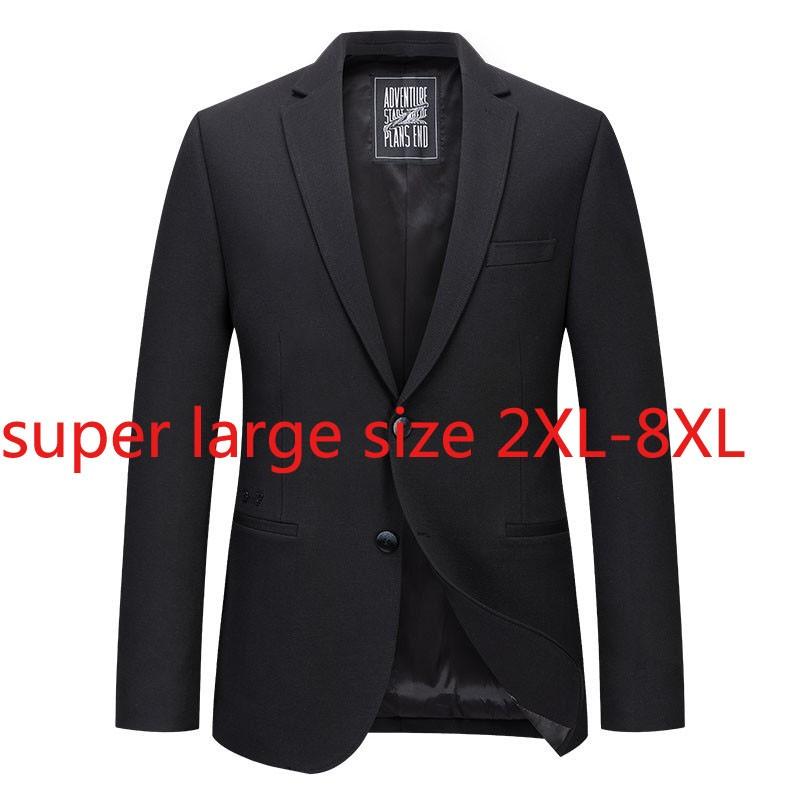 

New Arrival High Quality Super Large Autumn Men Casual Single Breasted Blazers Men Suits Plus Size 3XL 4XL 5XL 6XL 7XL 8XL, White;black