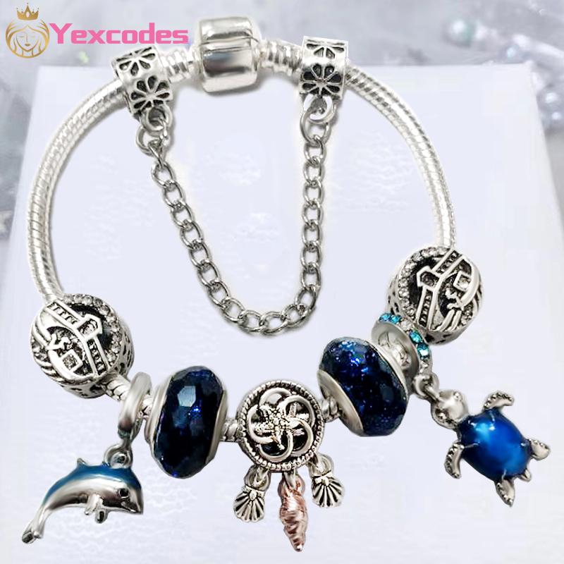 

Charm Bracelets Yexcodes Blue Bright City Women Bracelet, DIY Ocean Pendant Bead, Brand Bracelet Gifts Direct Delivery