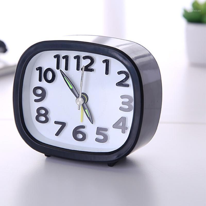 

Portable Cute Rectangle Small Quartz Alarm Clock Black White Simple Beep Clocks Bed Compact Travel Quartz Beep Alarm Clock CD1