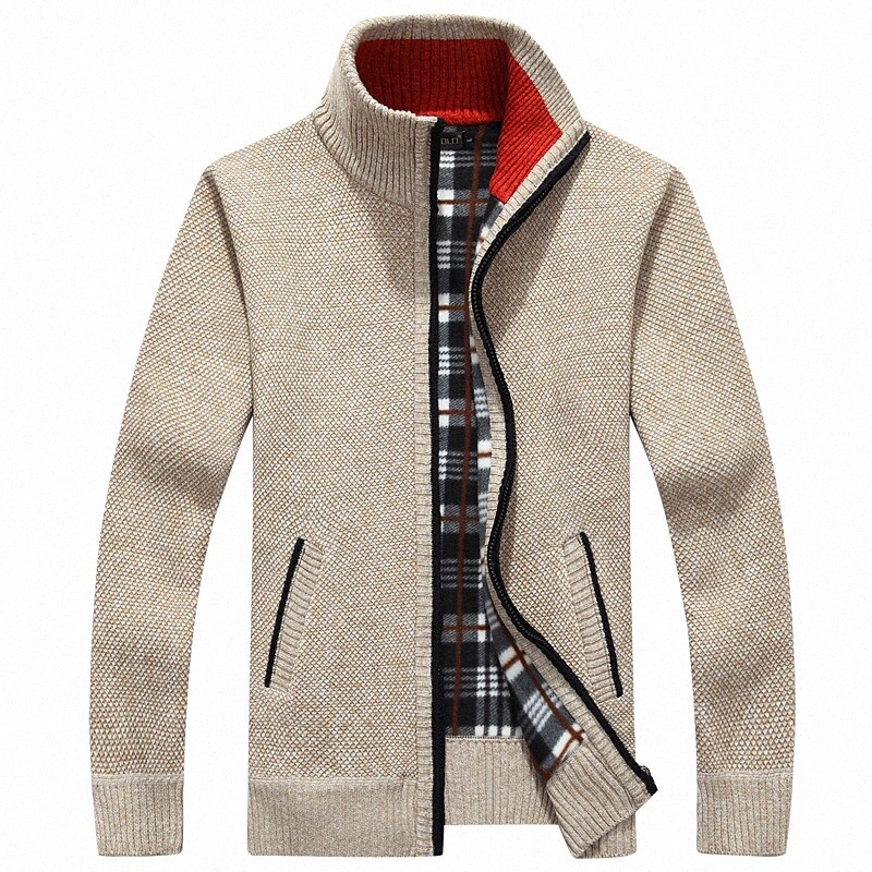 Men's Unisex Cardigan Sweater Pocket Knitted Solid Color Stylish Vintage Style Zipper Front Long Sleeve Sweater Cardigans Stand Collar Fall Win