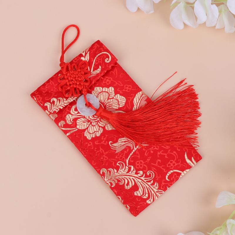 

3pcs Exquisite Chinese Style Cloth Wedding Lucky Bag Money Bag New Year Red Envelopes Cloth Money Pockets (Dragon Pattern Phoeni