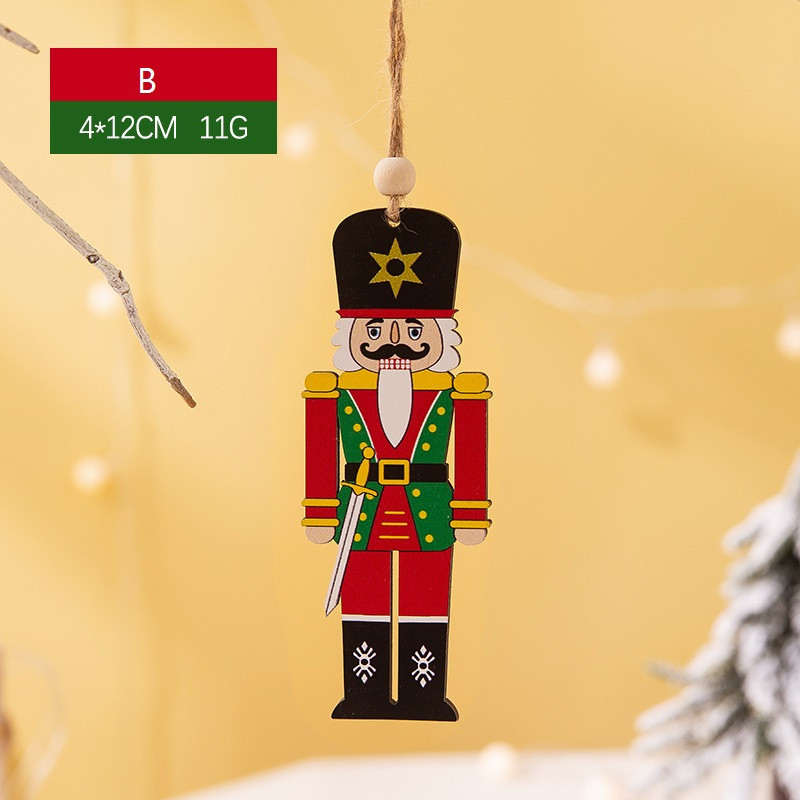 

Wooden Walnut Soldier Pendant Christmas Wooden Pendant Walnut Soldier Hanging Ornament Merry Christmas Tree Decoration 4 Patterns GGE1701