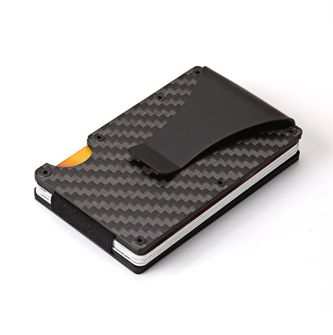 

Fiber Money Version Card Holder Pulling Straps Credit Blocking Case Holder Metal Wallet Carbon Cash Card ID Scan Business Clip Anti BY1 Sknw