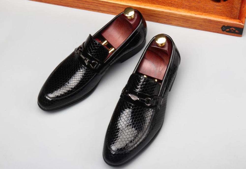 

Black Man Fashion Real Leather Oxfords 2020 Wedding Men Buckles Spring Autumn Party Prom Formal Business Oxfords Sapatos