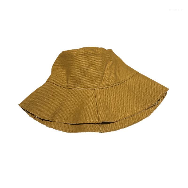 

Pure Color Burr Vintage Big Brim Sunbonnet Women's Spring and Summer Travel All-match Fisherman Hat Bucket Hat One Piece1, Black