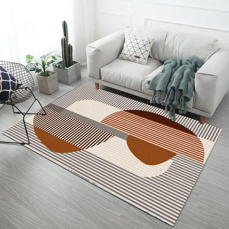 

Mo Modern Minimalist Nordic Style Rectangular Printed Carpet Floor Mats for Children Crawling Coffee Table Living Room Carpets1, Bo-15