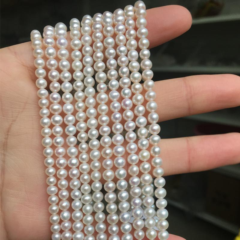 

Freshwater Pearl necklace Round shape with Size 4-4.5mm perfect luster for Jewelry DIY loose pearl strands