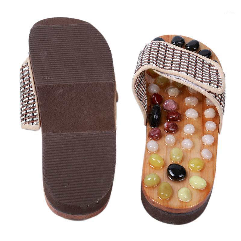 

Acupressure Plantar Fasciitis Foot Massager Jade Stone Indoor Massage Slippers Shoes Reflexology Sandals for Adult1, Yellow