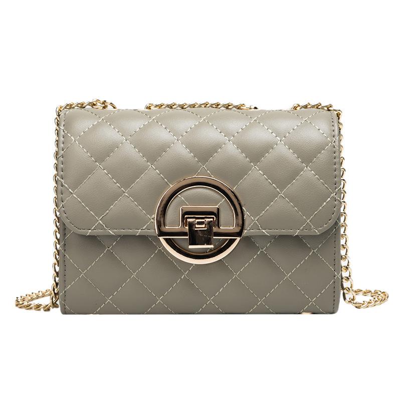 

2021 new women's bags fashion messenger bag texture chain small square bag clutch woman clutch hand bags women, Black