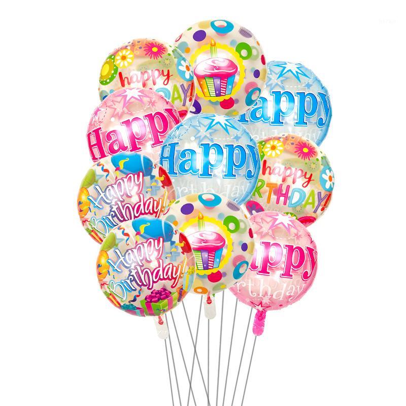 

18inch Clear Blue Pink Round Foil Balloon Happy Birthday Inflatable Helium Balloons Birthday Party Decoration High Quality Toys1