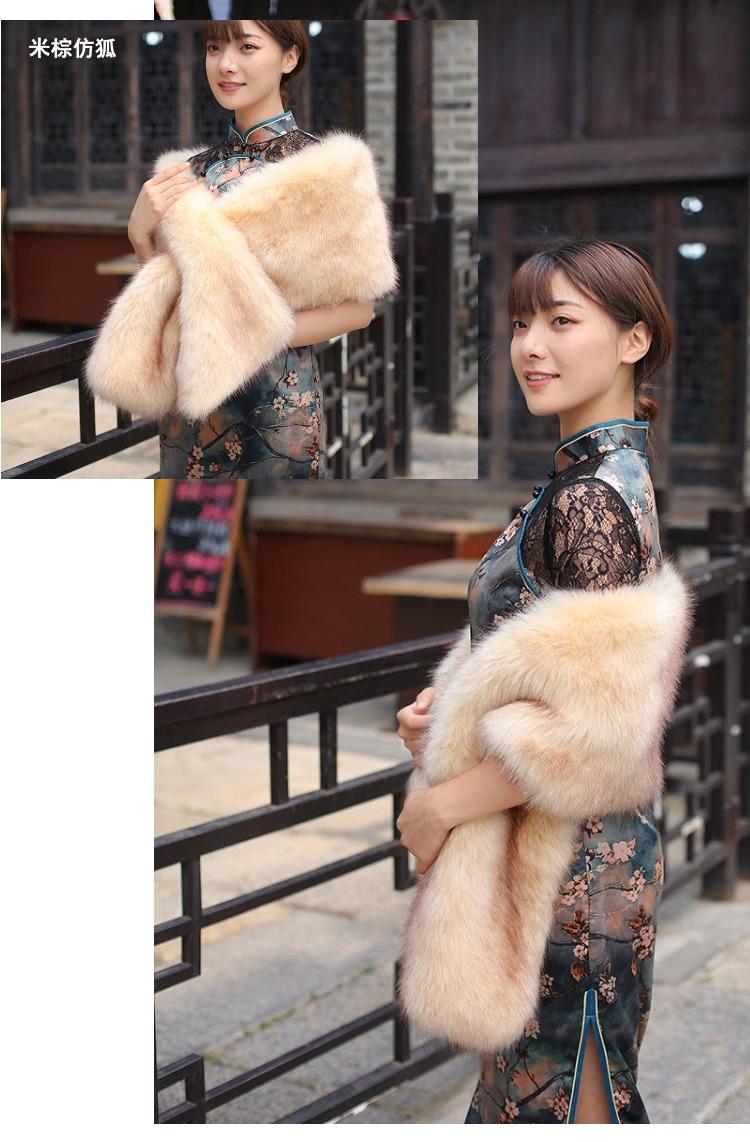 

Autumn and winter cheongsam accessories thickened warmth shawl female plush widened scarf