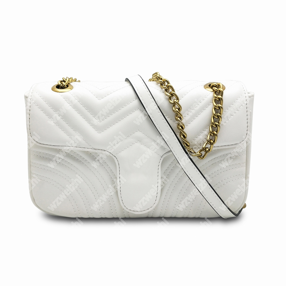 

Fashion Women marmont bag Shoulder bags gold chain bag Zig Zag Crossbody Pure color handbags purse Messenger bags Sacs à main, Red