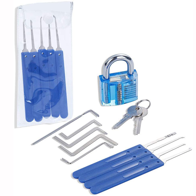 

17 Pcs Lock Pick Padlock Picking Tools Kit Training Set with Transparent Practice Wholesale and Retail
