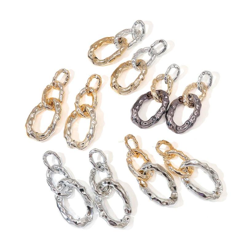 

AENSOA Exaggerated Punk Long Chain Drop Earrings Women Vintage Alloy Irregular Dangle Earring Fashion Jewelry Female Brincos, Silver