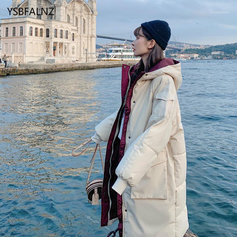 

2020 Korean Down Jacket Women Cotton Clothing Hooded Stitching Zipper Concealed Straight Long Ladies Winter Clothes Coat Thicken1, Gray