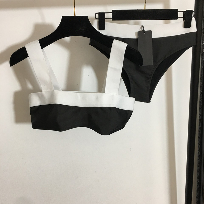 

Designer Swimwear Bikini Top Personality Designer Bikinis Set Swimwear Women Sexy Bikini Two Pieces Sets Swimsuits Summer Elastic Charm Beach Wear, Black